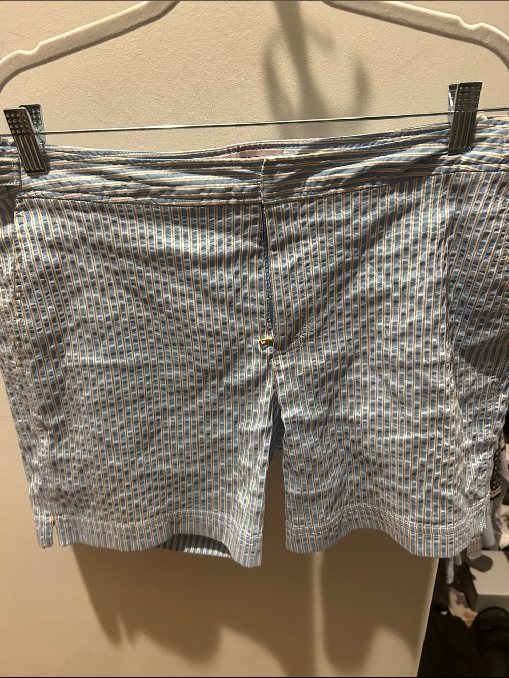 Orlebar Brown Blue and White Striped Bermudas